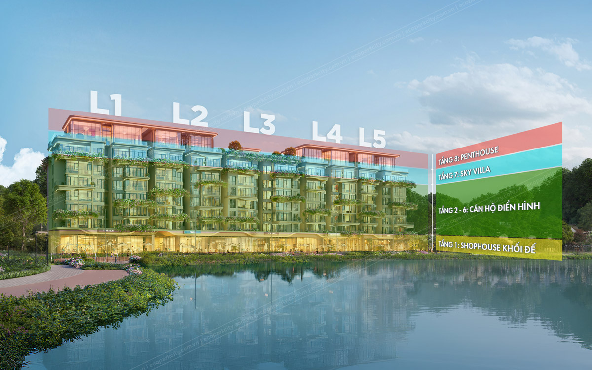 Thiết kế trục dọc trung tầng Swanlake Residences